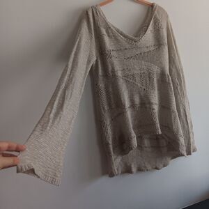 Finders Keepers knit flare sleeve sweater hoodie wool alpaca blend grunge Sz L